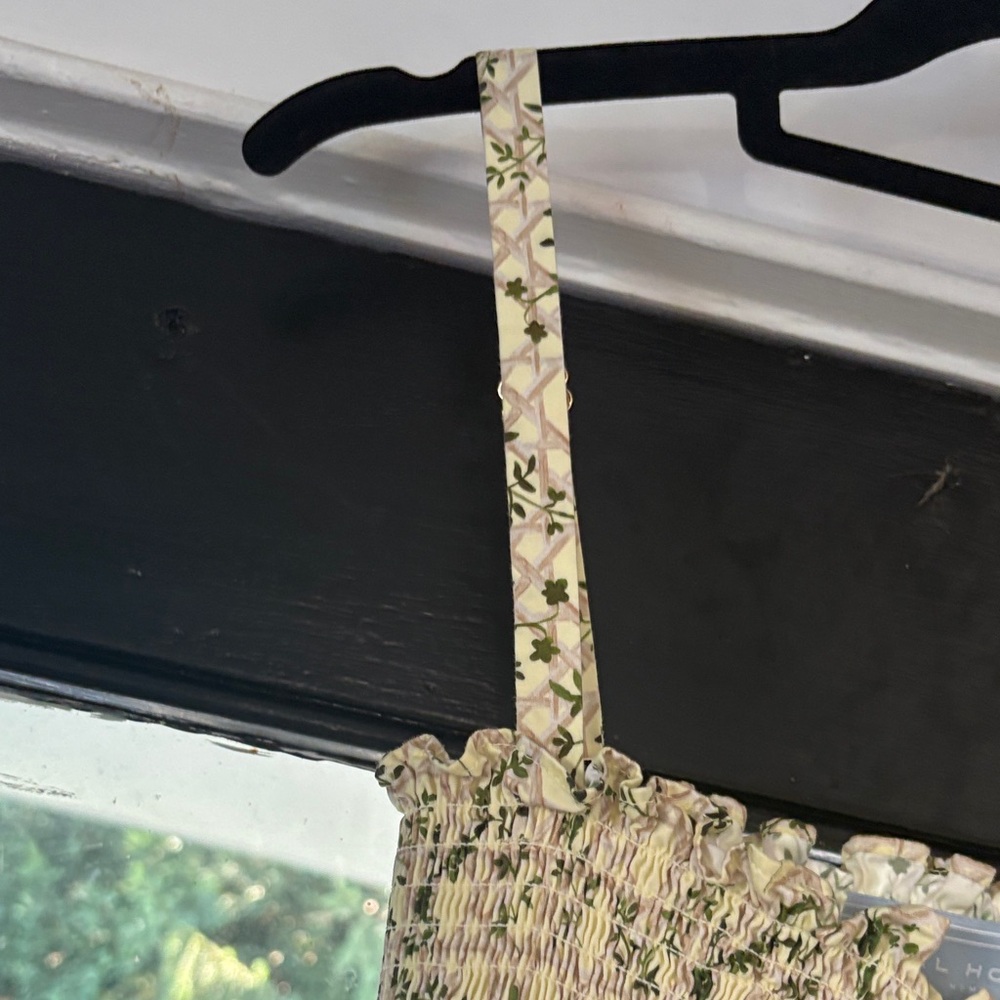 Hill House Mini Floral Sundress in Cream and Green - Picture 3 of 15